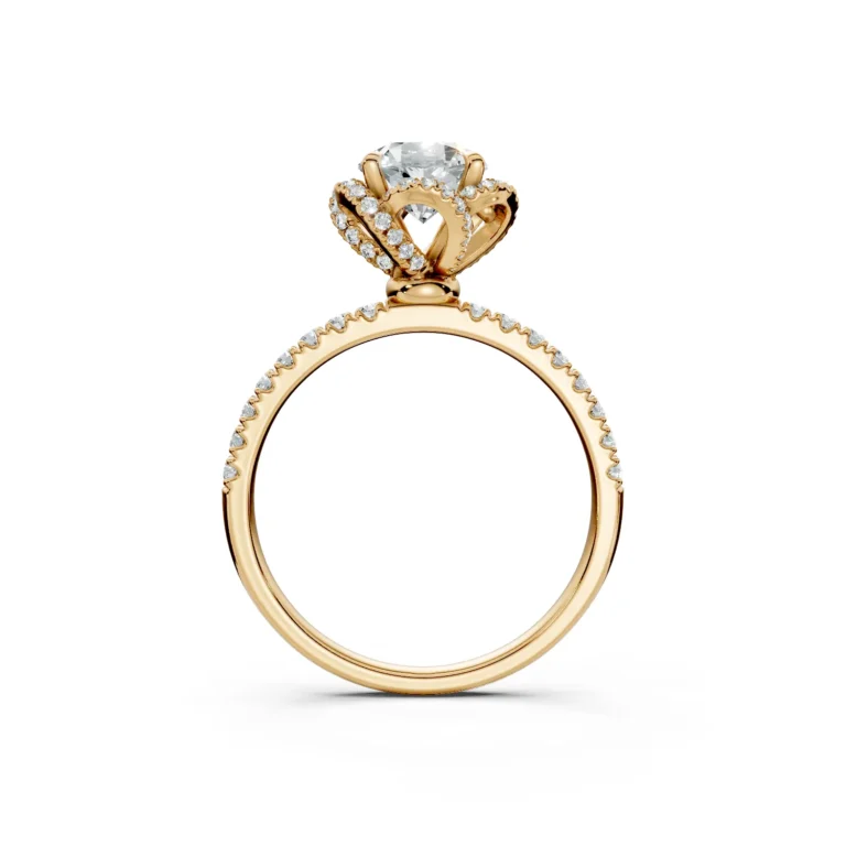 2 Vivre Features Halo Four Prong Outstanding Profile U Pavé 1 2 coverage round 1ct