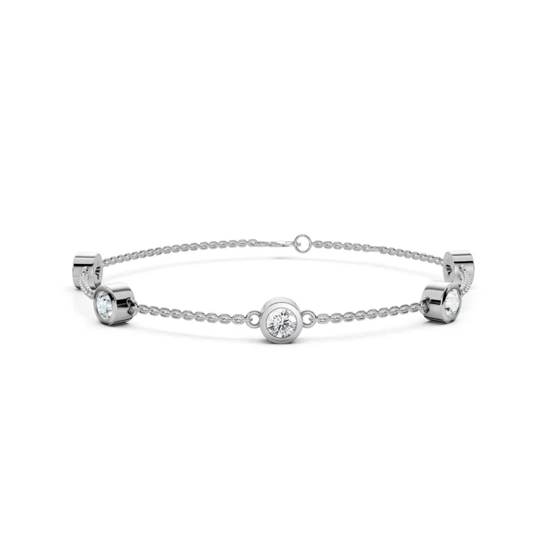 3 Station Bracelet 3 stations Bezel round