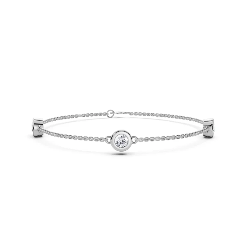3 Station Bracelet 3 stations Bezel round