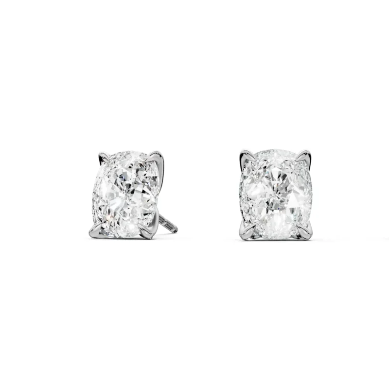 5 Solitary Four Prong Martini Floral earring elongated cushion