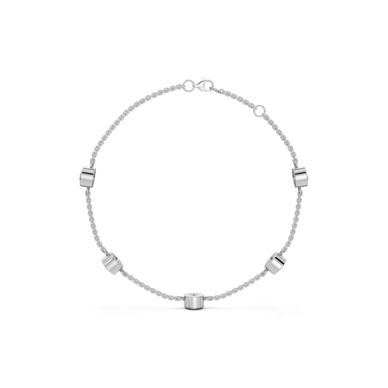 6 Station Bracelet 3 stations Bezel round