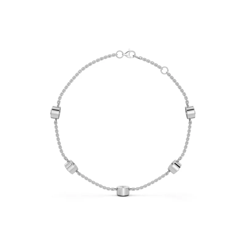 6 Station Bracelet 3 stations Bezel round