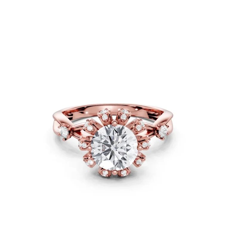 9 Vivre Features Halo Four Prong Outstanding Profile Split Shank Solitaire Comfort round 1ct