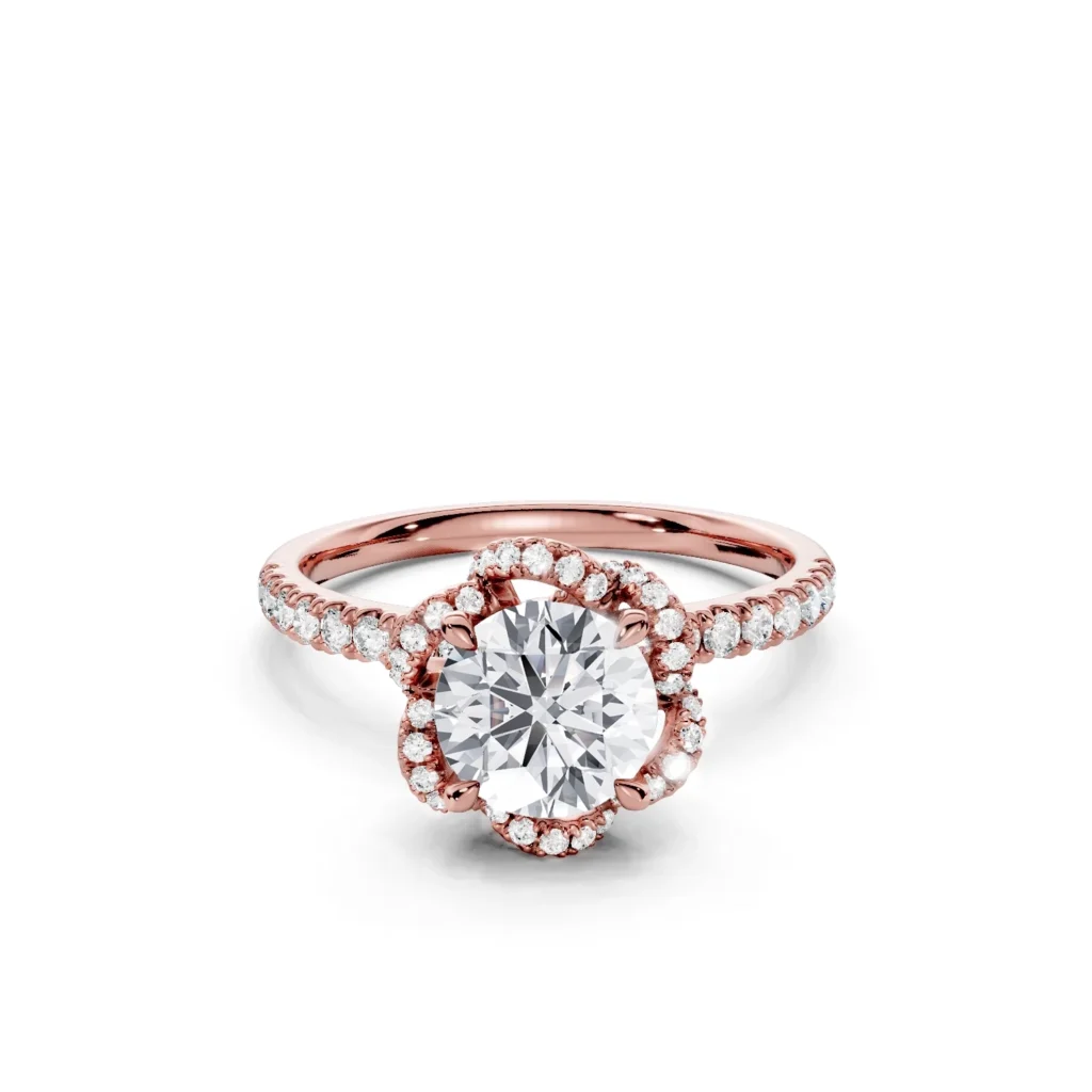 9 Vivre Features Halo Four Prong Outstanding Profile U Pavé 1 2 coverage round 1ct