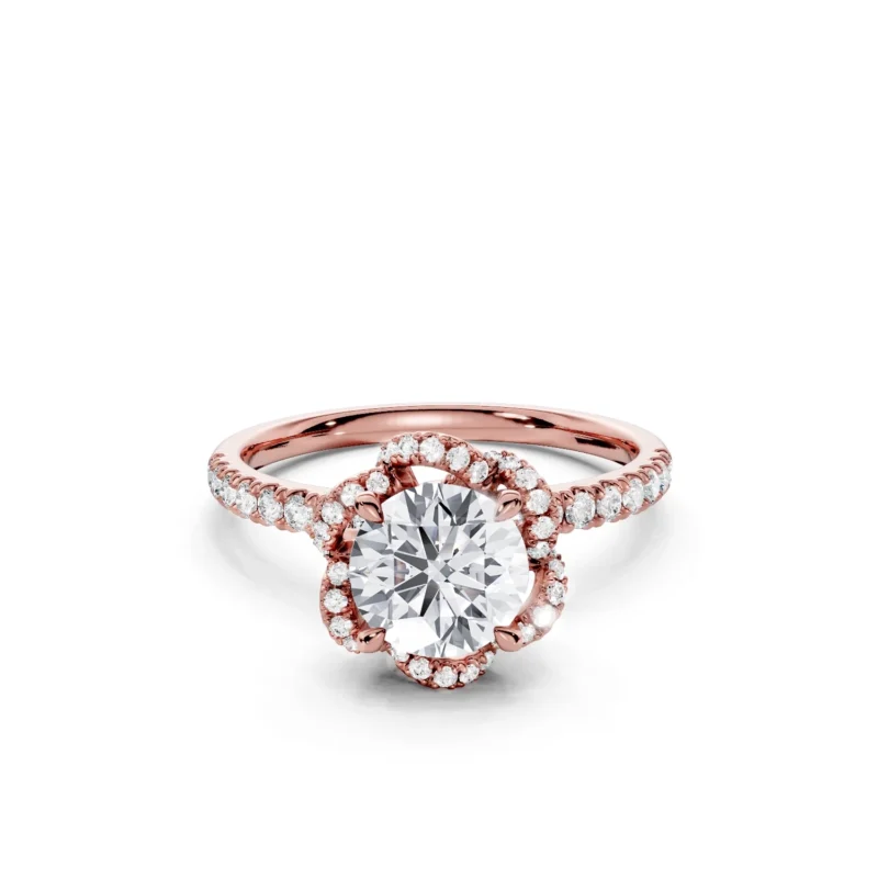 9 Vivre Features Halo Four Prong Outstanding Profile U Pavé 1 2 coverage round 1ct