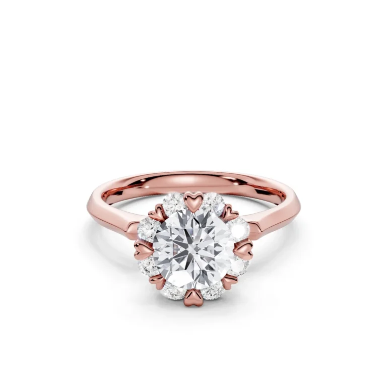 9 Vivre Features Halo Hidden Halo Heart Prong Outstanding Profile Solitaire Knife round 1ct