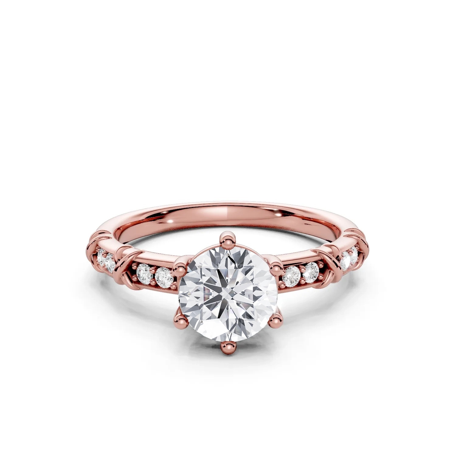 9 Vivre Features Solitary Four Prong Low Profile Bead Bright 1 2 coverage round 3ct