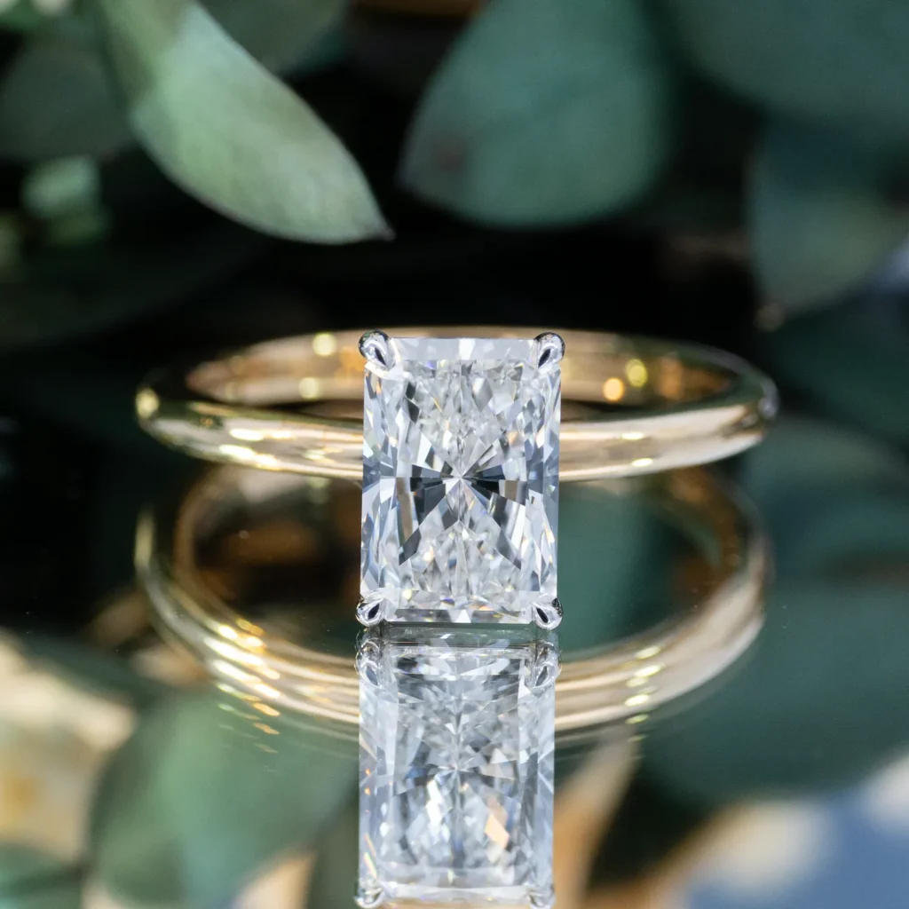 14 Solitary Fashion Four Prong Standard Profile Solitaire Standard Two Tone radiant engagement ring