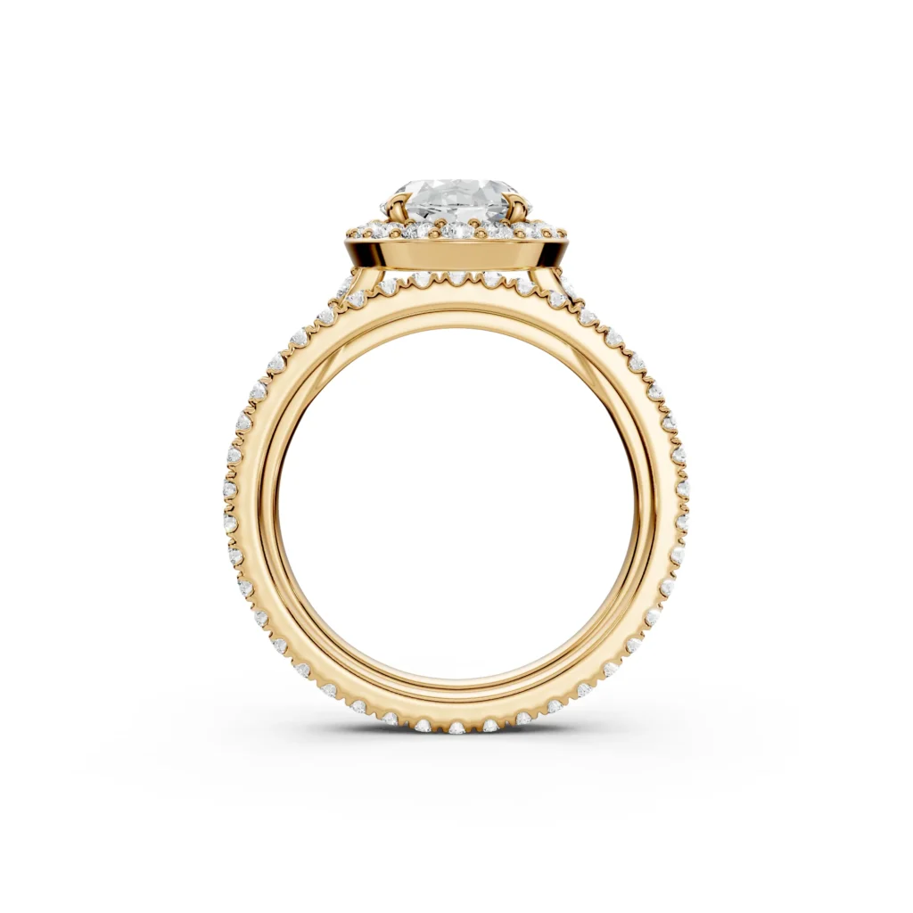 2 Glintwave Classic Halo Oval Cut U PavÃé Diamond Ring