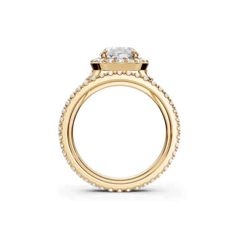 2 Glintwave Classic Halo Oval Cut U PavÃé Diamond Ring