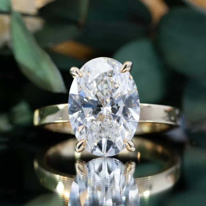 Classic Four Prong straight Fit Oval Engagement Ring 1
