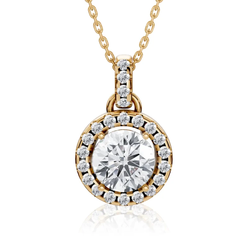 01 Pendant Halo Prong Link round
