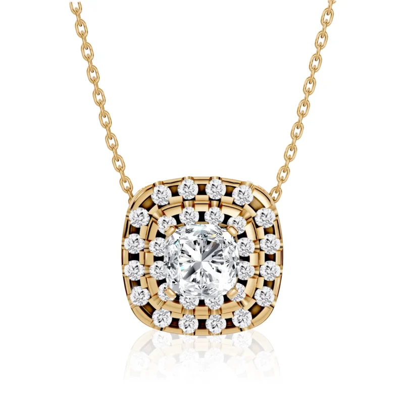 01 Pendant Halo double halo Prong Basket cushion