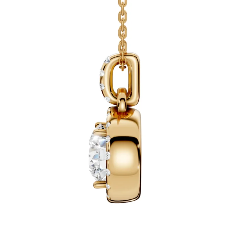 2 Pendant Halo Prong Link round