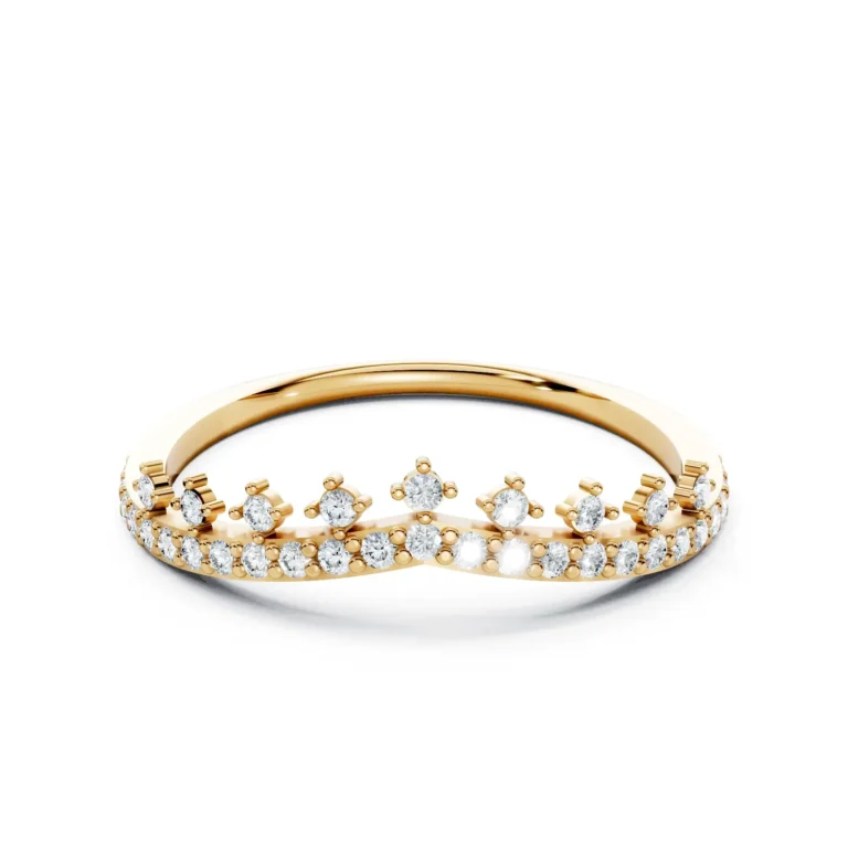 1 Stack curved Gentle Angle Pave Prong Bezel Base 12 coverage